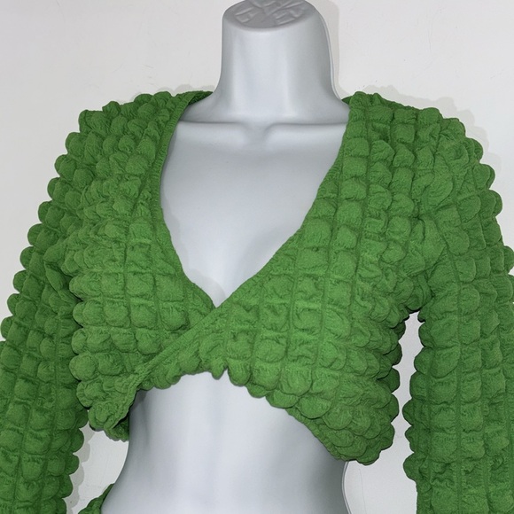 NWOT Green Textured Two-Piece Set - Picture 3 of 5